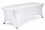 White 8FT Spandex fitted tablecloths